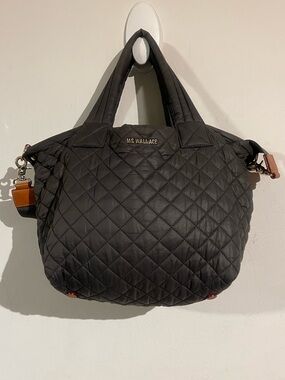 MZ Wallace deluxe small metro Quilted gray Tote Bag
